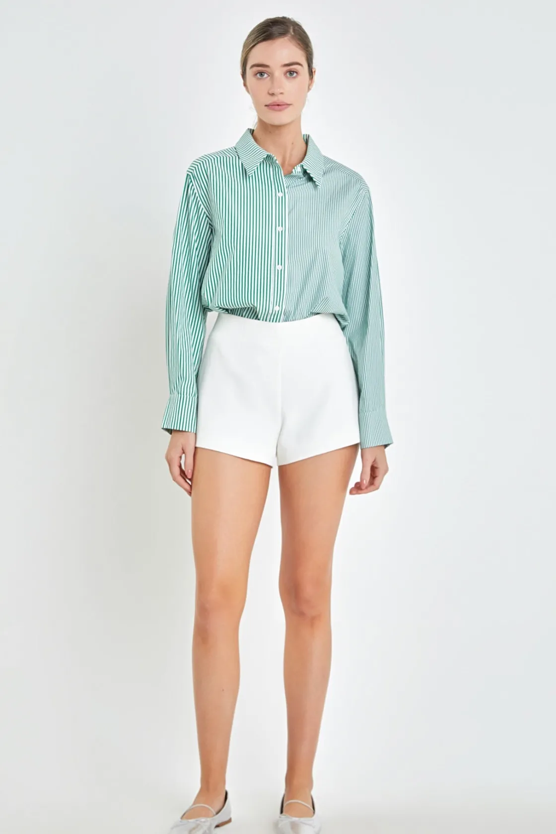 english_factory__colorblo_4.webp ENGLISH FACTORY Shirts & Blouses | Tops*- Colorblock Stripe Cotton Shirt