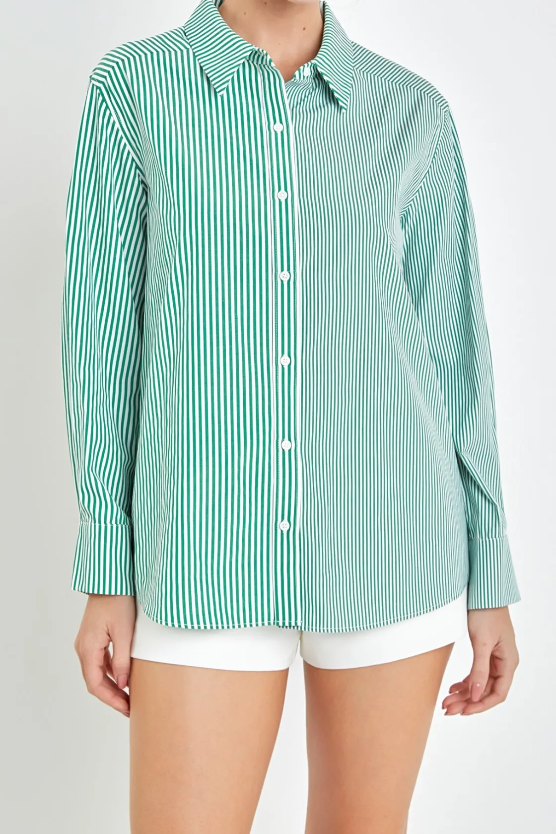 english_factory__colorblo_5.webp ENGLISH FACTORY Shirts & Blouses | Tops*- Colorblock Stripe Cotton Shirt
