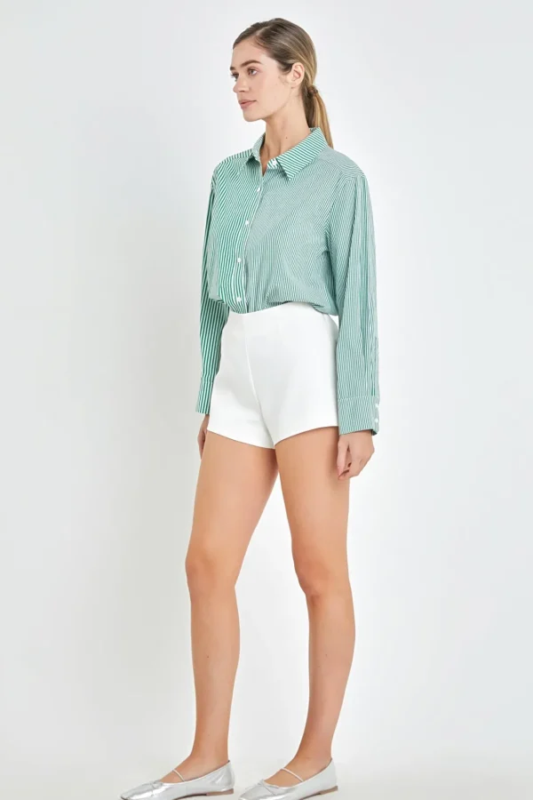 ENGLISH FACTORY Shirts & Blouses | Tops*- Colorblock Stripe Cotton Shirt