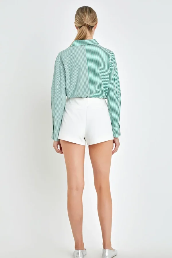 ENGLISH FACTORY Shirts & Blouses | Tops*- Colorblock Stripe Cotton Shirt