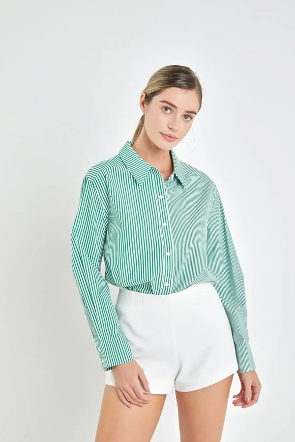 ENGLISH FACTORY Shirts & Blouses | Tops*- Colorblock Stripe Cotton Shirt