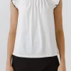 ENGLISH FACTORY Tops*- Contrast Stitch Sleeveless T-Shirt WHITE