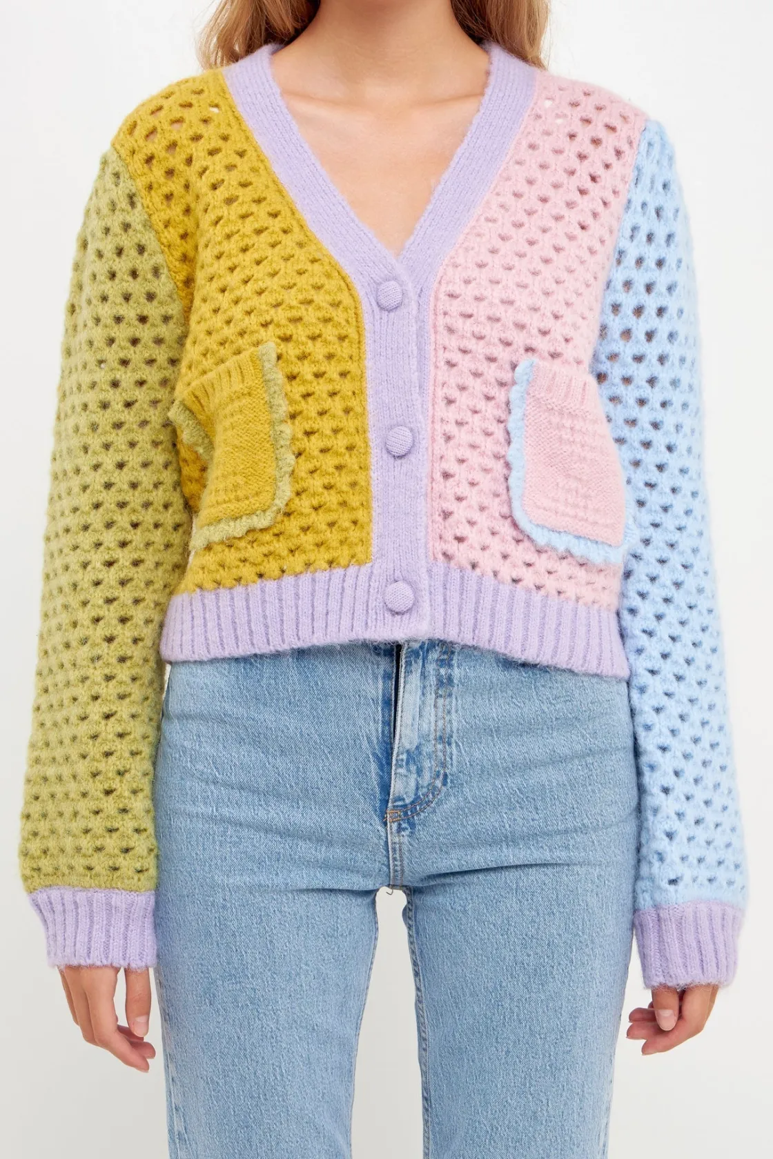 english_factory__contrast_0-11.webp ENGLISH FACTORY Sweaters & Knits | Tops*- Contrast Detail Cardigan MULTI