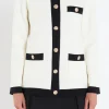 ENGLISH FACTORY Sweaters & Knits | Tops*- Contrast Details Knit Cardigan WHITE/BLACK
