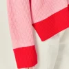 ENGLISH FACTORY Sweaters & Knits | Tops*- Contrast Zip Pullover Sweater PINK/RED