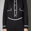 ENGLISH FACTORY Sweaters & Knits*- Contrast Knit Cardigan BLACK/WHITE