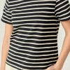 ENGLISH FACTORY Tops*- Contrast Rib Stripe Short Sleeve T-shirt BLACK/PINK