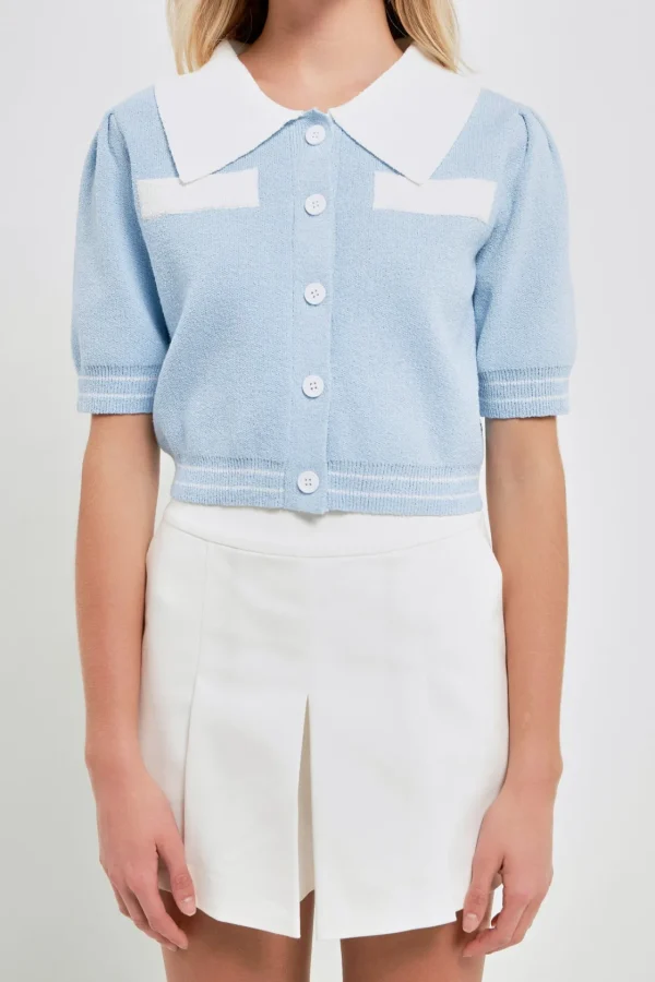 ENGLISH FACTORY Sweaters & Knits | Tops*- Contrast Cardigan