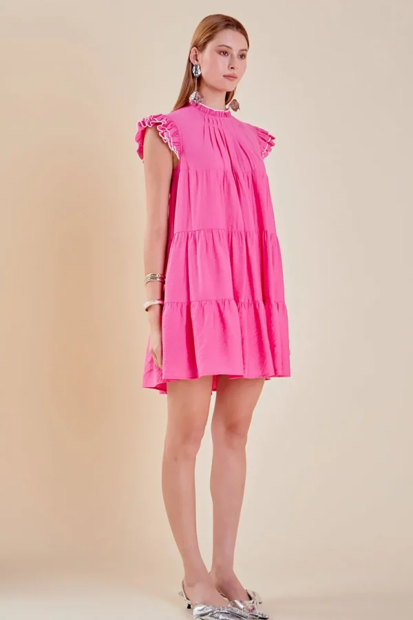 ENGLISH FACTORY Tops*- Contrast Merrow Babydoll Dress