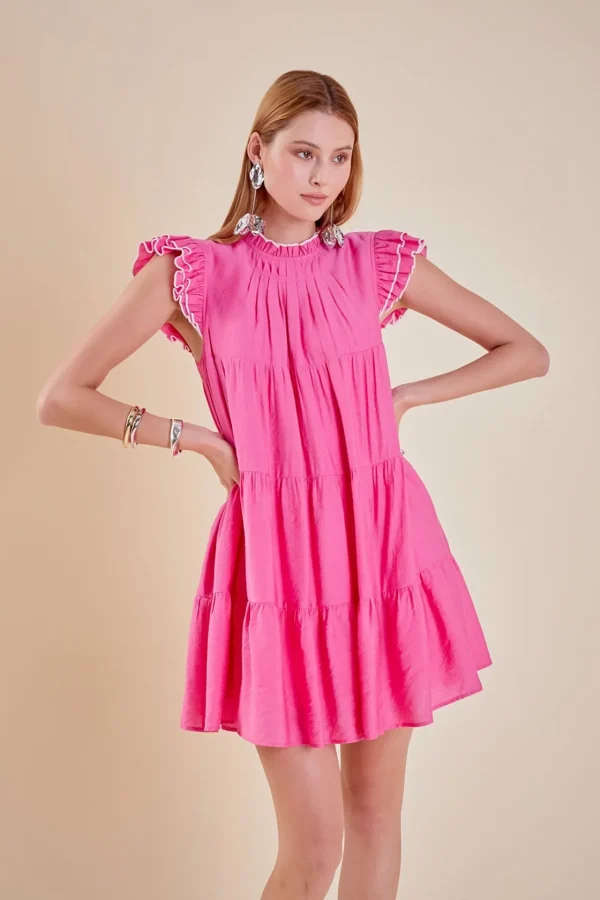 ENGLISH FACTORY Tops*- Contrast Merrow Babydoll Dress