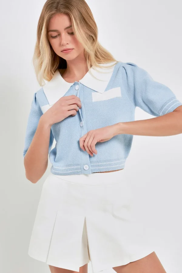 ENGLISH FACTORY Sweaters & Knits | Tops*- Contrast Cardigan