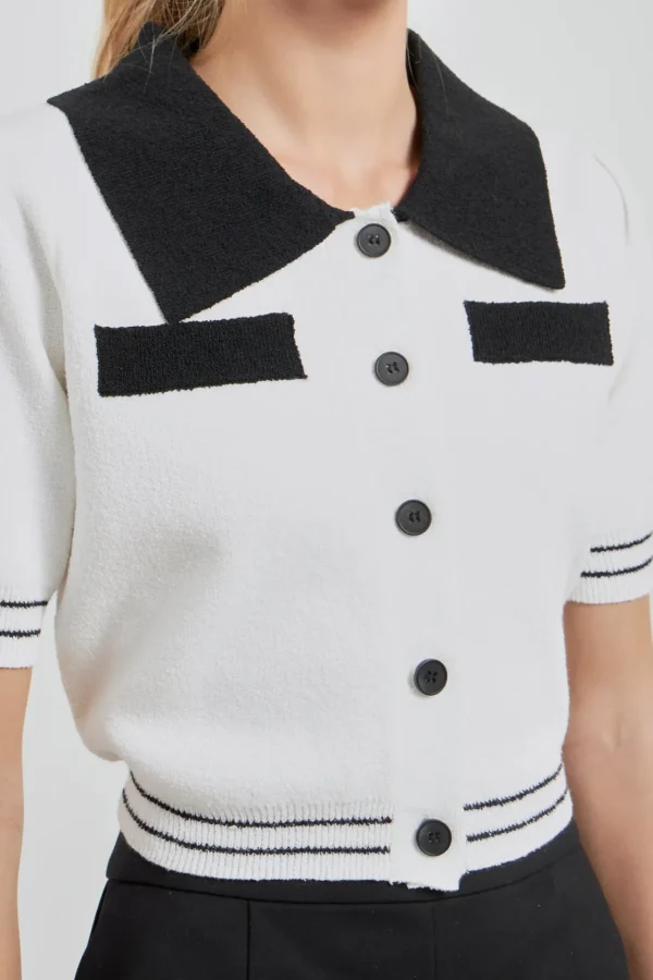 ENGLISH FACTORY Sweaters & Knits | Tops*- Contrast Cardigan