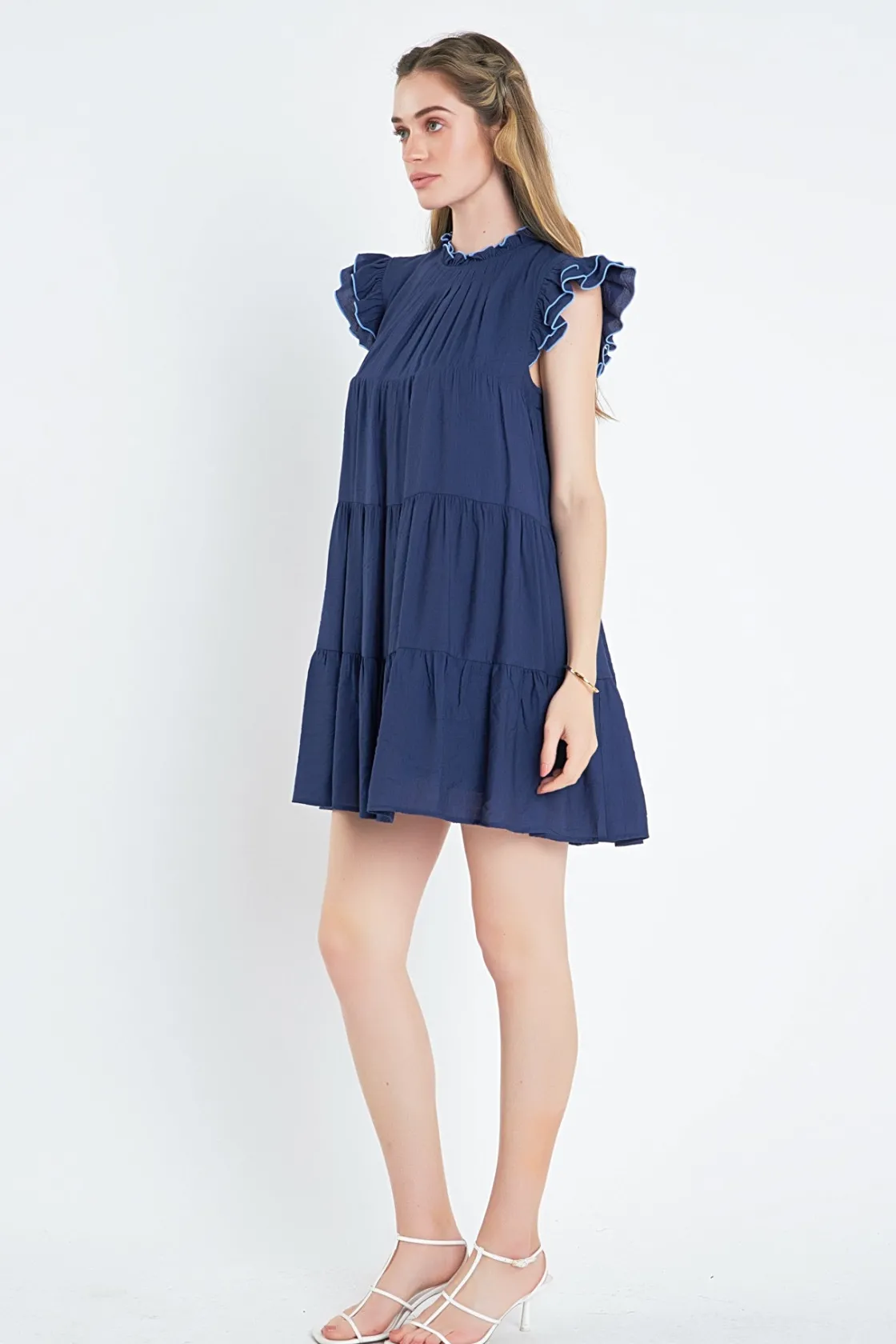 english_factory__contrast_6.webp ENGLISH FACTORY Tops*- Contrast Merrow Babydoll Dress
