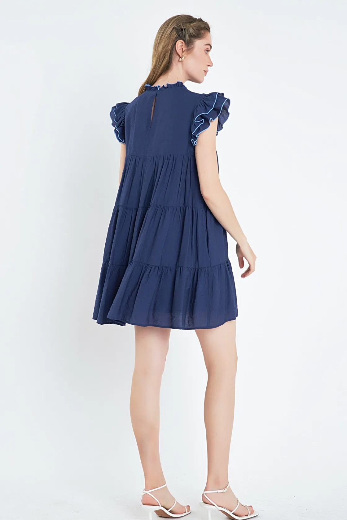 english_factory__contrast_7.webp ENGLISH FACTORY Tops*- Contrast Merrow Babydoll Dress