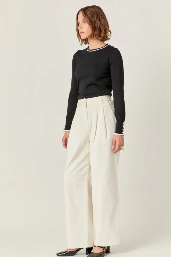 ENGLISH FACTORY Matching Sets | Pants*- Corduroy Wide Pants OFFWHITE