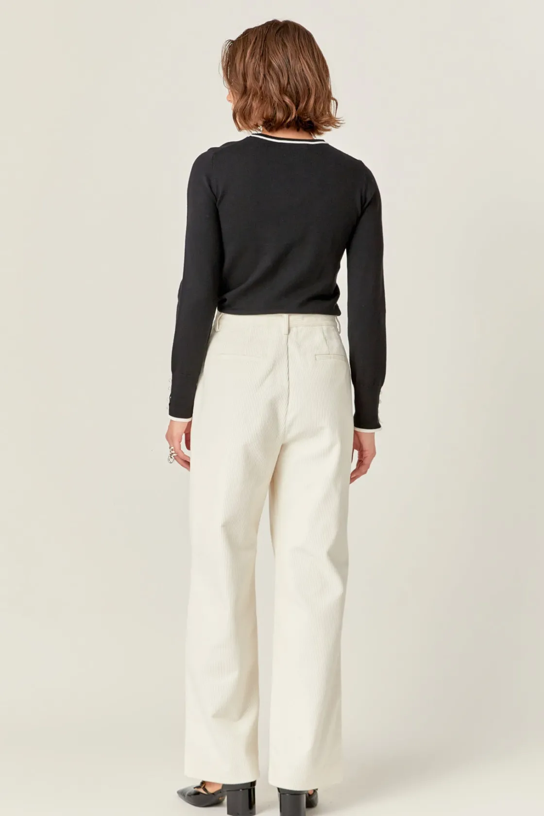 english_factory__corduroy_2.webp ENGLISH FACTORY Matching Sets | Pants*- Corduroy Wide Pants OFFWHITE