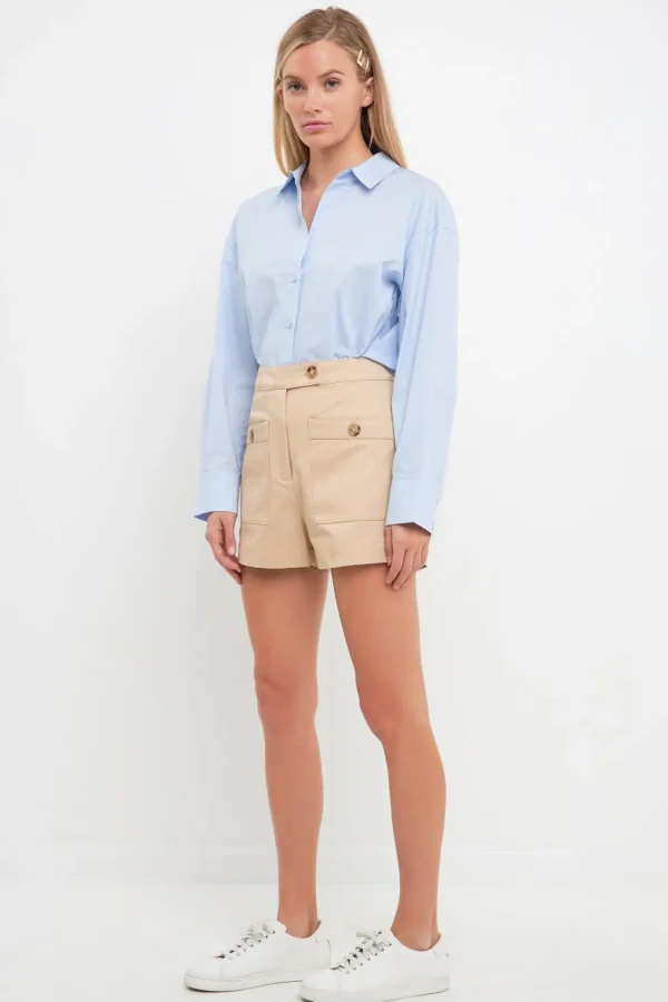 ENGLISH FACTORY Shorts & Skorts | Tops*- Cotton Shorts BEIGE