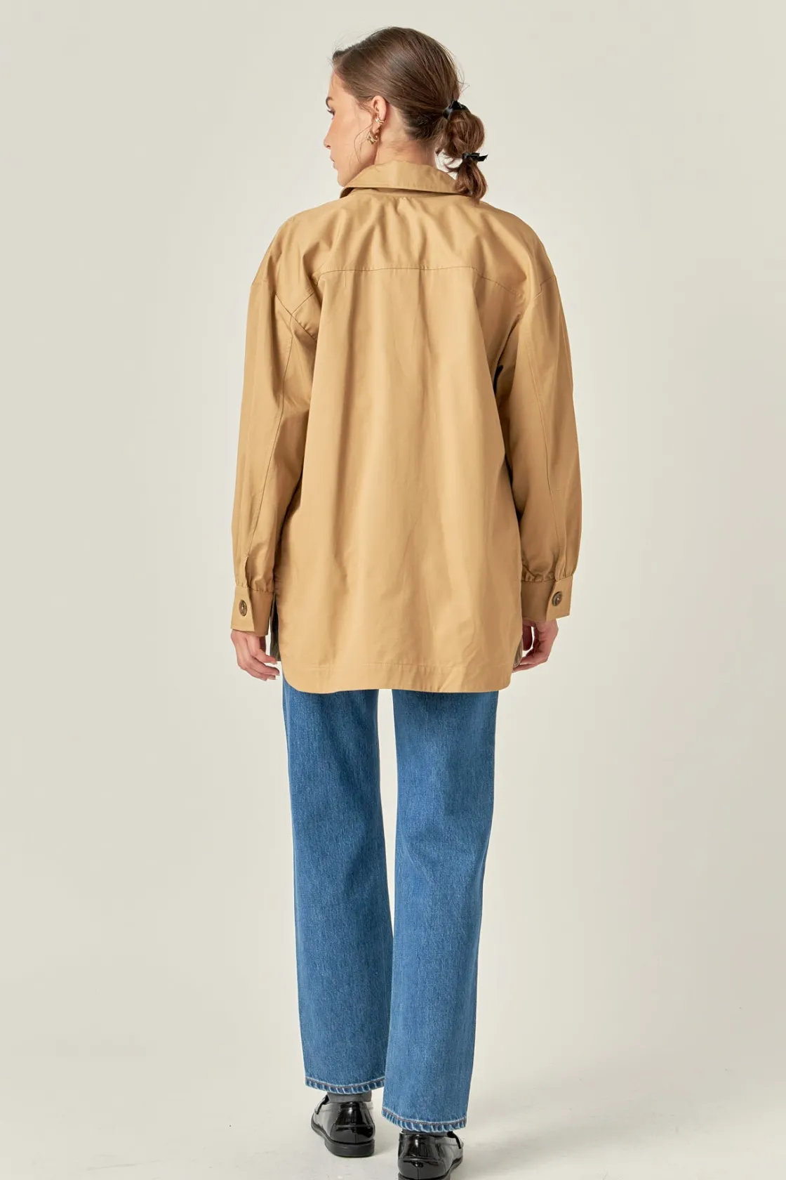english_factory__cotton_t_2.webp ENGLISH FACTORY Jackets & Coats | Tops*- Cotton Twill Shirt Jacket TAN