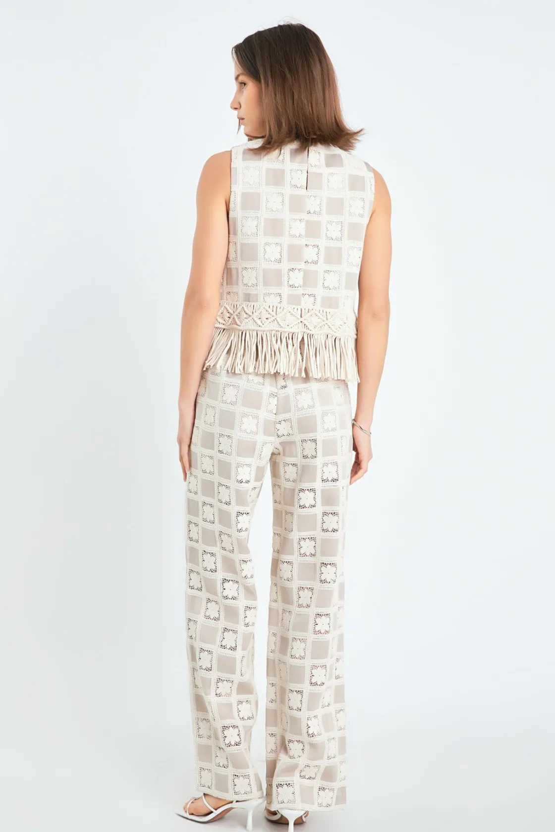 english_factory__crochet__2-2.webp ENGLISH FACTORY Matching Sets | Tops*- Crochet Patchwork Sleeveless Top BEIGEMULTI