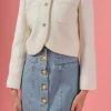 ENGLISH FACTORY Jackets & Coats | Tops*- Cropped Tulip Hem Jacket IVORY