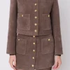 ENGLISH FACTORY Jackets & Coats | Tops*- Cropped Knit Jacket BROWN