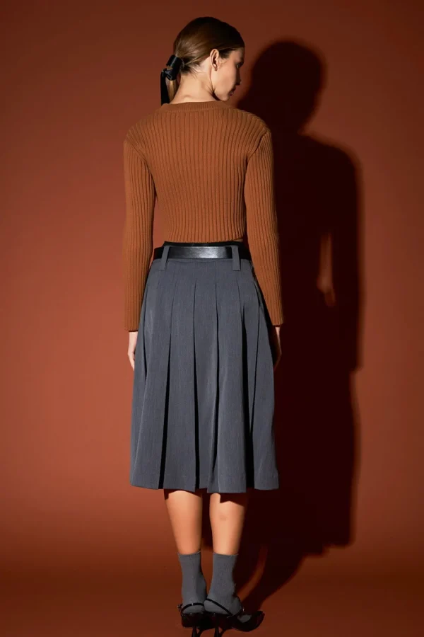 ENGLISH FACTORY Sweaters & Knits | Tops*- Cropped Ribbed Knit Sweater