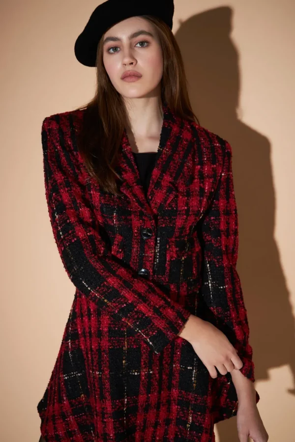 ENGLISH FACTORY Matching Sets | Jackets & Coats*- Cropped Tweed Jacket REDMULTI