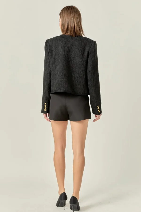ENGLISH FACTORY Jackets & Coats | Tops*- Darcy Tweed Jacket BLACK