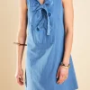 ENGLISH FACTORY Lace Dresses | Denim*- Lace up Mini Dress DENIM