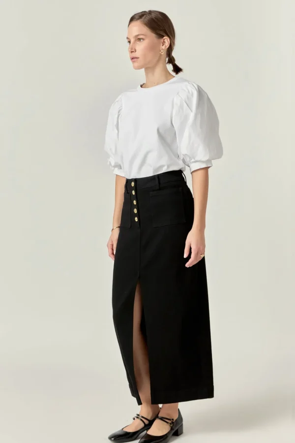 ENGLISH FACTORY Skirts | Tops*- Denim Maxi Skirt BLACKDENIM