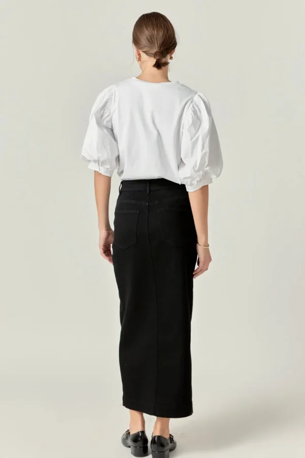 ENGLISH FACTORY Skirts | Tops*- Denim Maxi Skirt BLACKDENIM