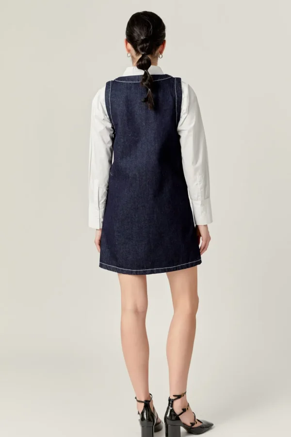 ENGLISH FACTORY Denim | Tops*- Denim Mini Dress NAVYDENIM