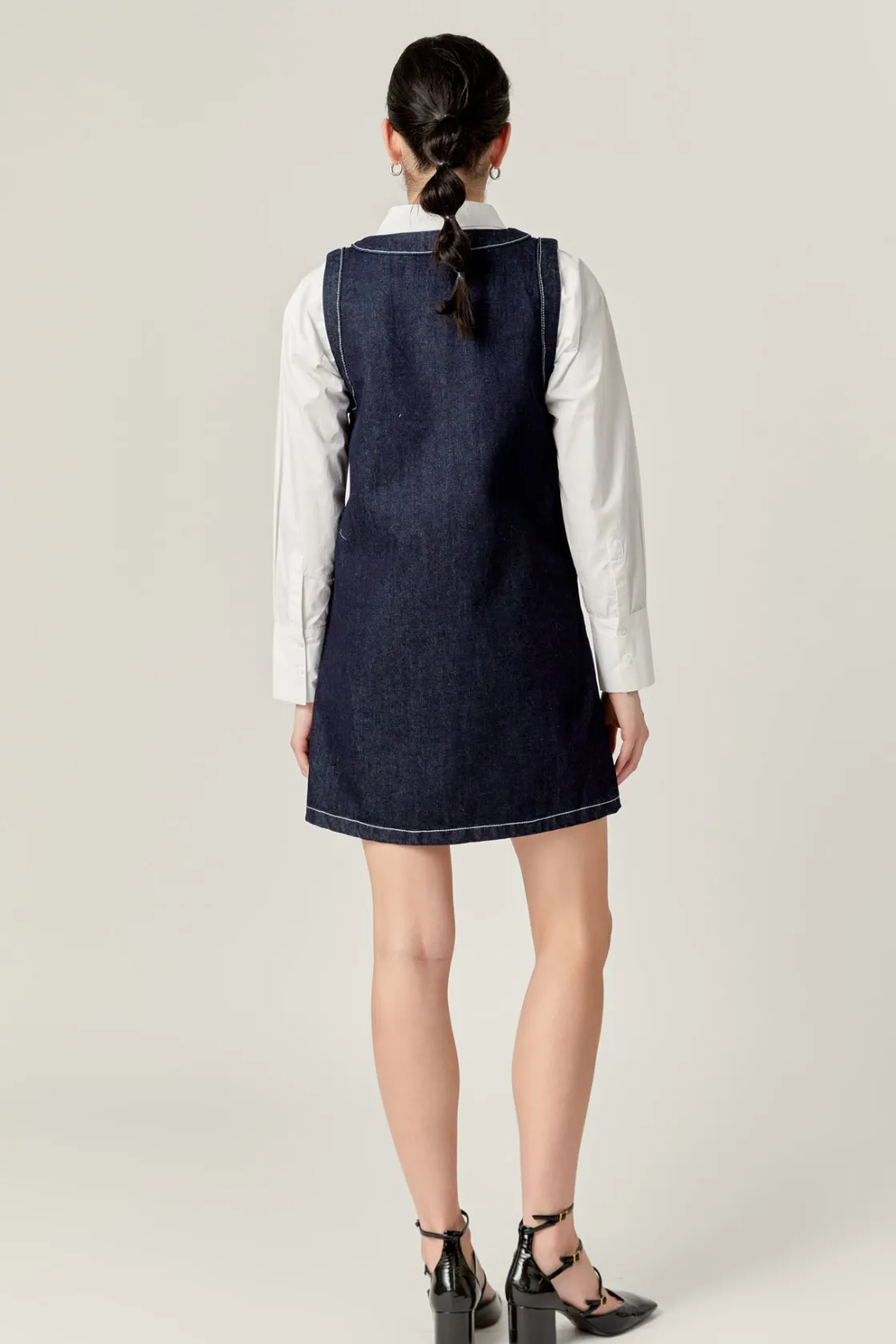english_factory__denim_mi_2.webp ENGLISH FACTORY Denim | Tops*- Denim Mini Dress NAVYDENIM
