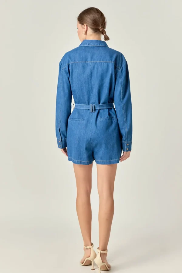 ENGLISH FACTORY Denim | Tops*- Romper DENIM