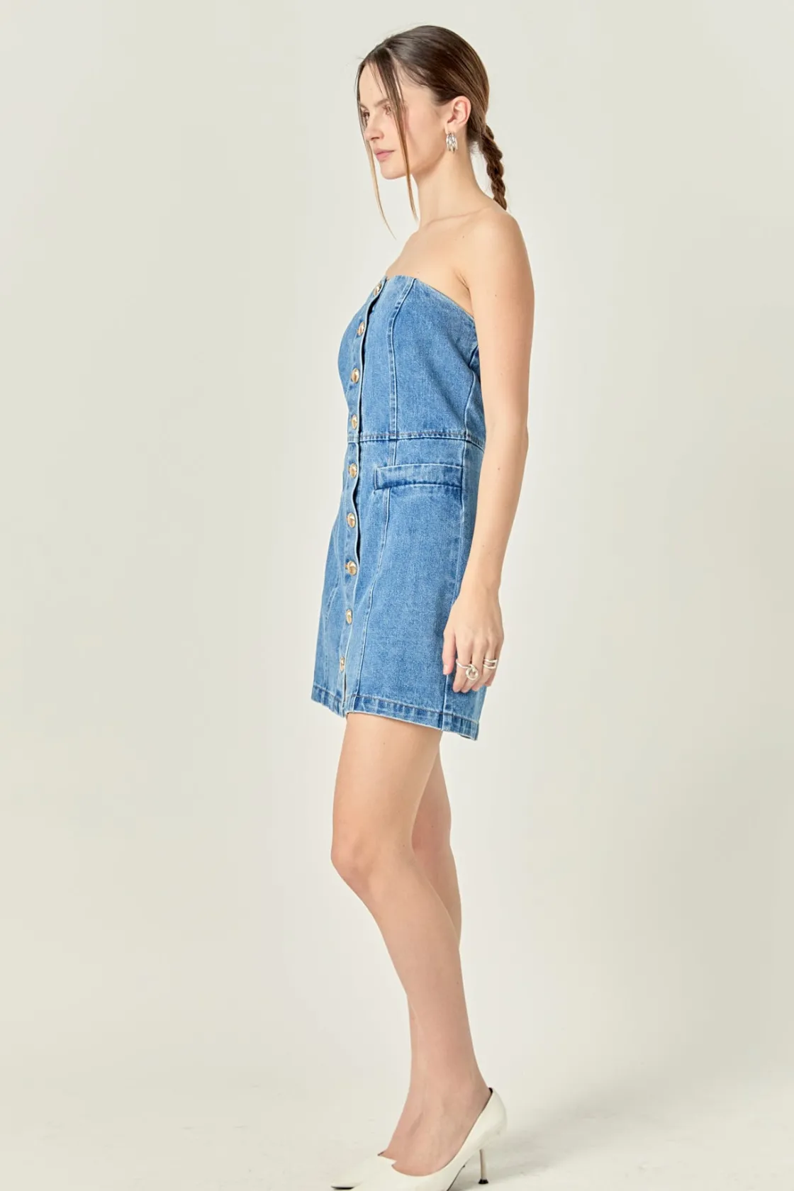 english_factory__denim_tu_2.webp ENGLISH FACTORY Denim | Matching Sets*- Denim Tube Mini Dress