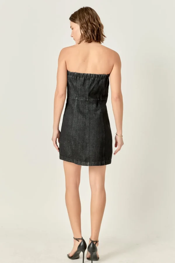 ENGLISH FACTORY Denim | Matching Sets*- Denim Tube Mini Dress
