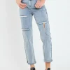 ENGLISH FACTORY Denim | Tops*- Destroyed Mom Jeans