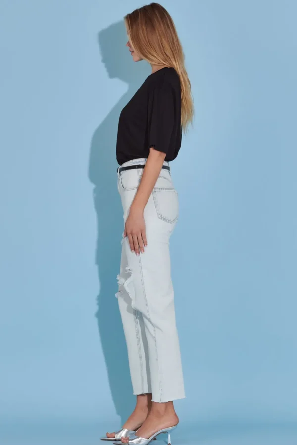 ENGLISH FACTORY Denim | Tops*- Destroyed Mom Jeans