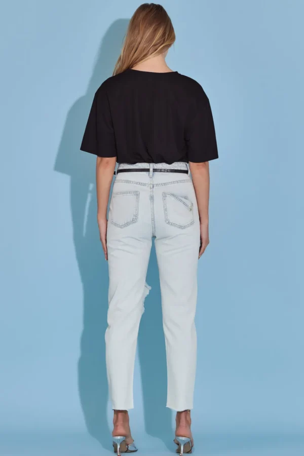 ENGLISH FACTORY Denim | Tops*- Destroyed Mom Jeans