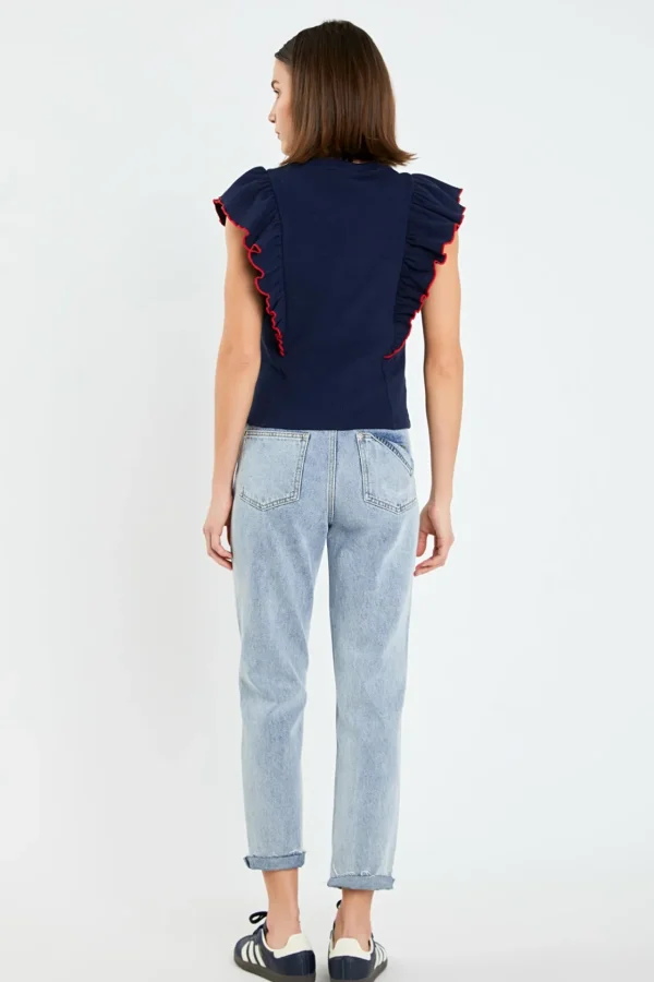 ENGLISH FACTORY Denim | Tops*- Destroyed Mom Jeans