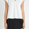 ENGLISH FACTORY Tops*- Dolman Short-Sleeve Shirt WHITE