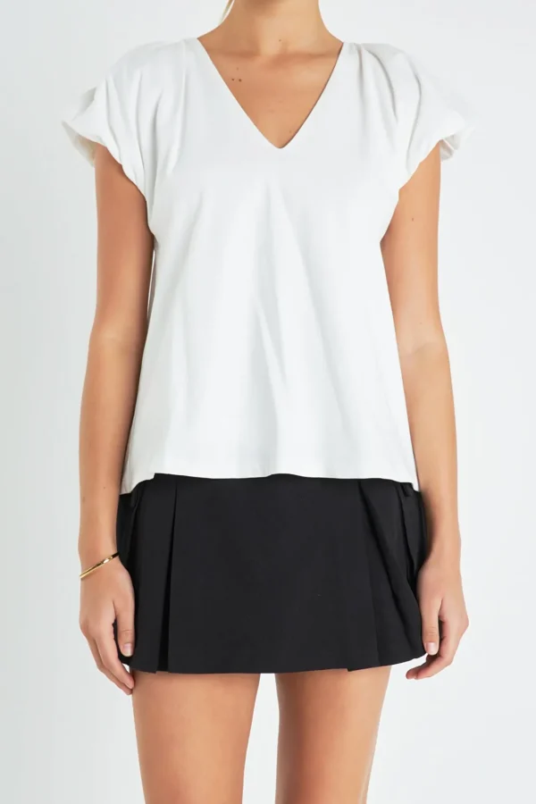 ENGLISH FACTORY Tops*- Dolman Short-Sleeve Shirt WHITE