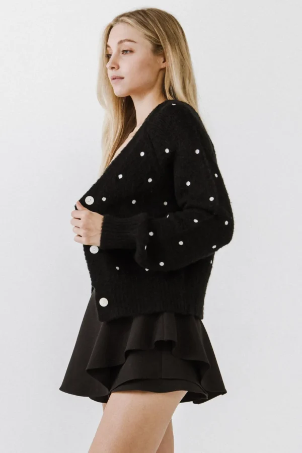 ENGLISH FACTORY Sweaters & Knits*- Dot Embroidered Cardigan