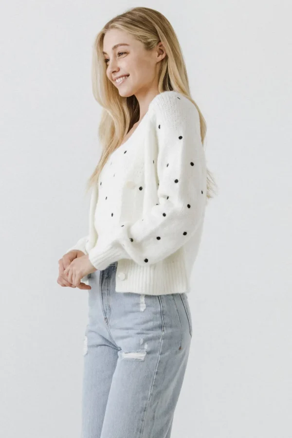 ENGLISH FACTORY Sweaters & Knits*- Dot Embroidered Cardigan