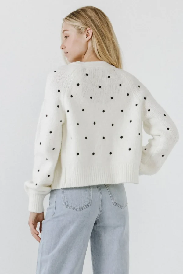 ENGLISH FACTORY Sweaters & Knits*- Dot Embroidered Cardigan