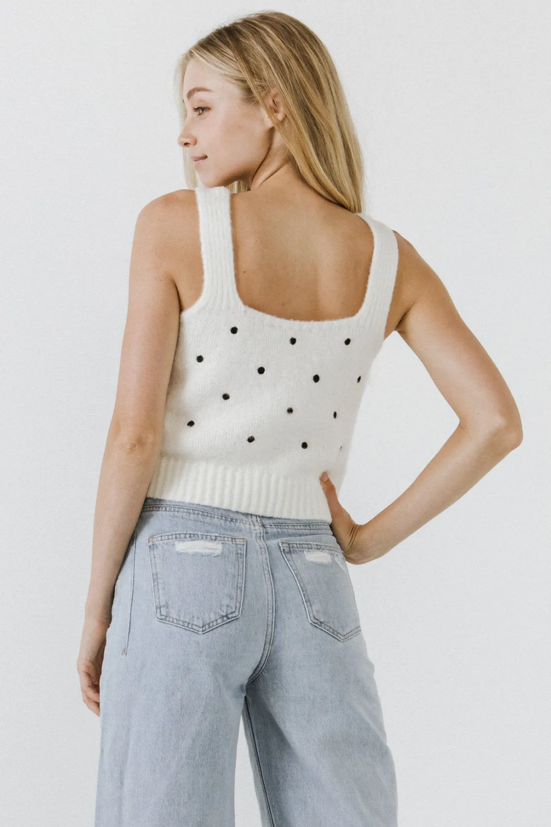 english_factory__dot_swea_3.webp ENGLISH FACTORY Tops*- Dot Sweater Tank Top