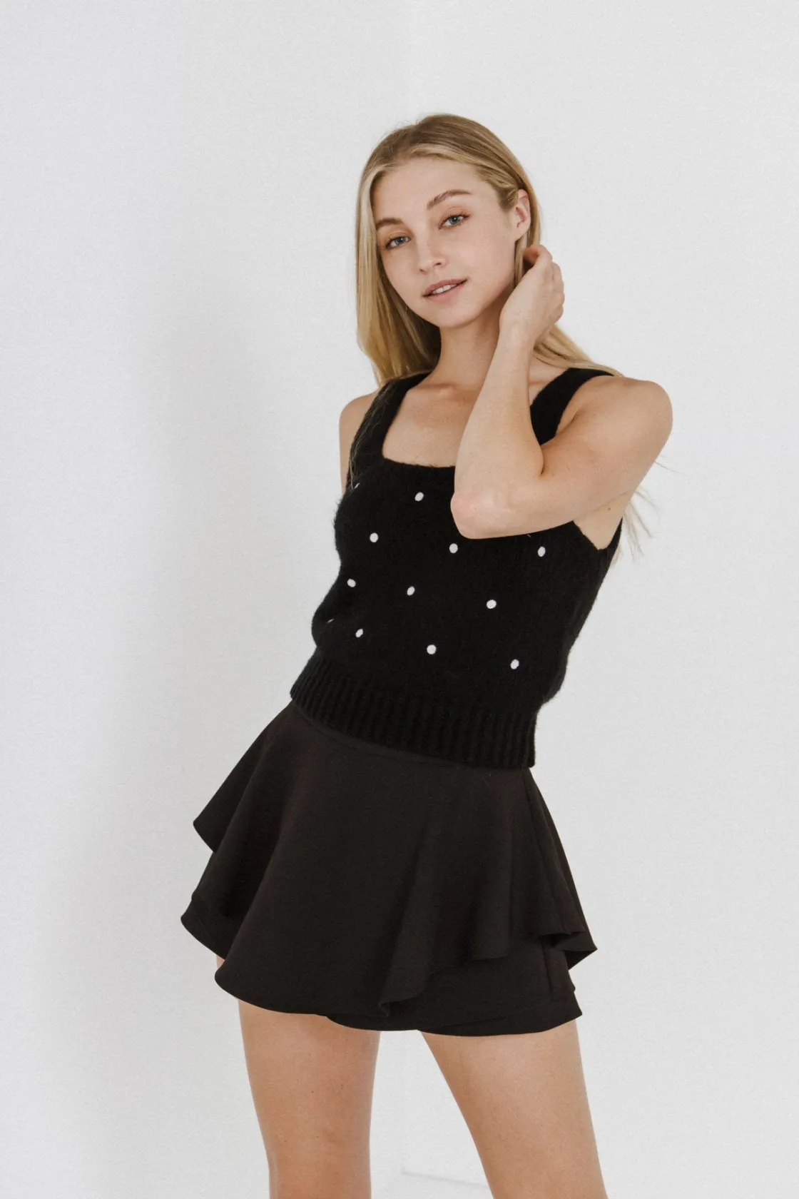 english_factory__dot_swea_4.webp ENGLISH FACTORY Tops*- Dot Sweater Tank Top