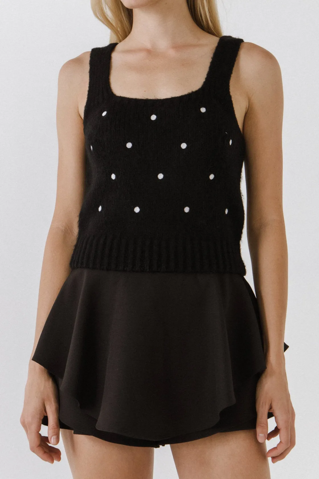 english_factory__dot_swea_5.webp ENGLISH FACTORY Tops*- Dot Sweater Tank Top