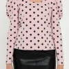 ENGLISH FACTORY Tops*- Dotted Puff Long Sleeve T-shirt PINKMULTI
