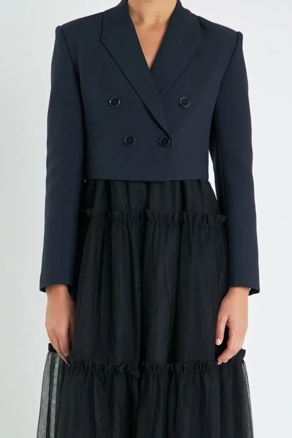 ENGLISH FACTORY Matching Sets | Jackets & Coats*- Double Breasted Button Blazer